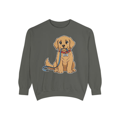 Cute Dog Walk Time style 2 Cozy Graphic Unisex Crewneck Sweatshirt