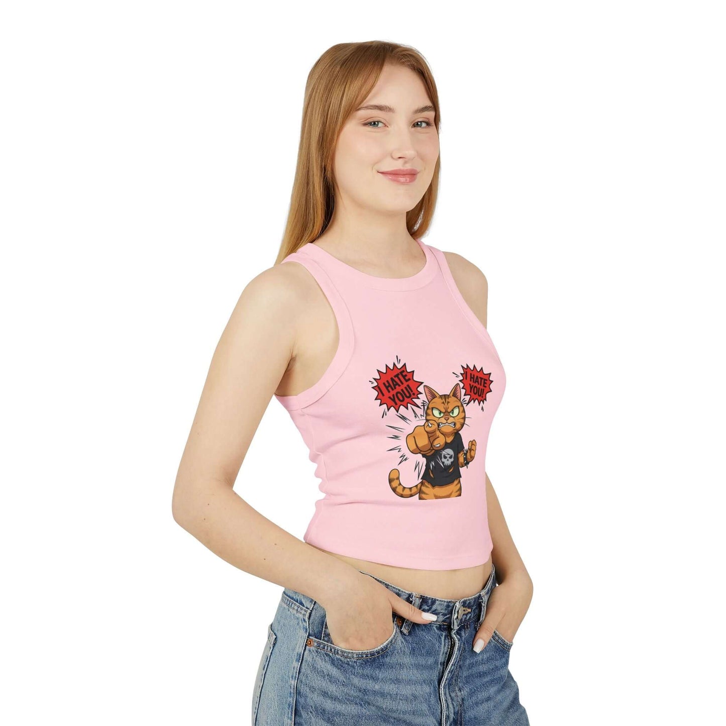 Angry Cat 'I Hate You' Graphic style 1 Women Tank Top