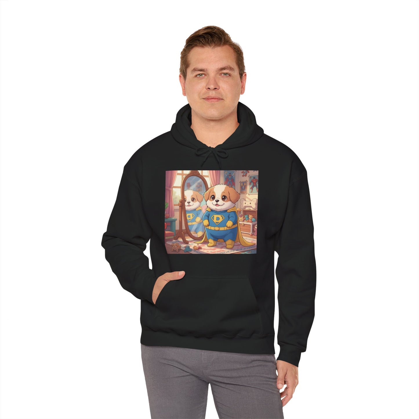 Dog cosplay Superman Funny Design Unisex Hoodie style 2