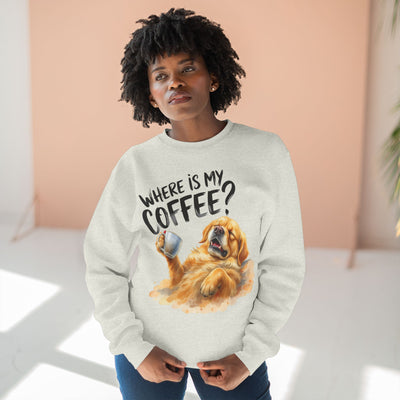 "Where is my coffee?" Dog Watercolor style 2 Unisex Crewneck Sweatshirt