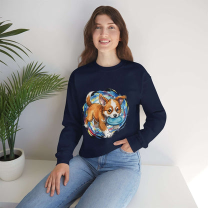 Watercolor Dog painting Unisex Crewneck Sweatshirt style 4
