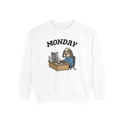 Monday Face Dog Stares Blankly Unisex Crewneck Sweatshirt style 4