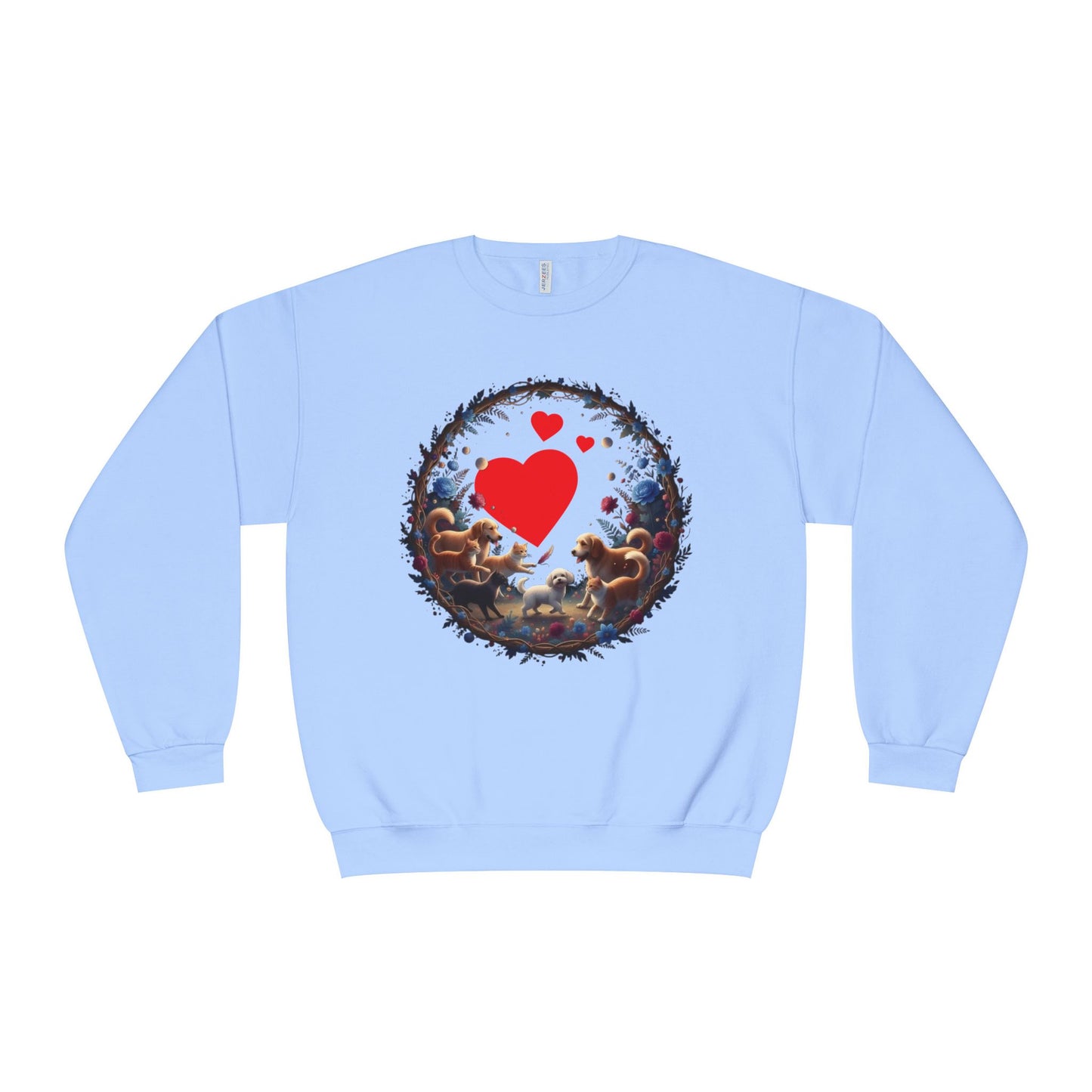 Cats & Dogs Full of Love Unisex NuBlend Crewneck Sweatshirt