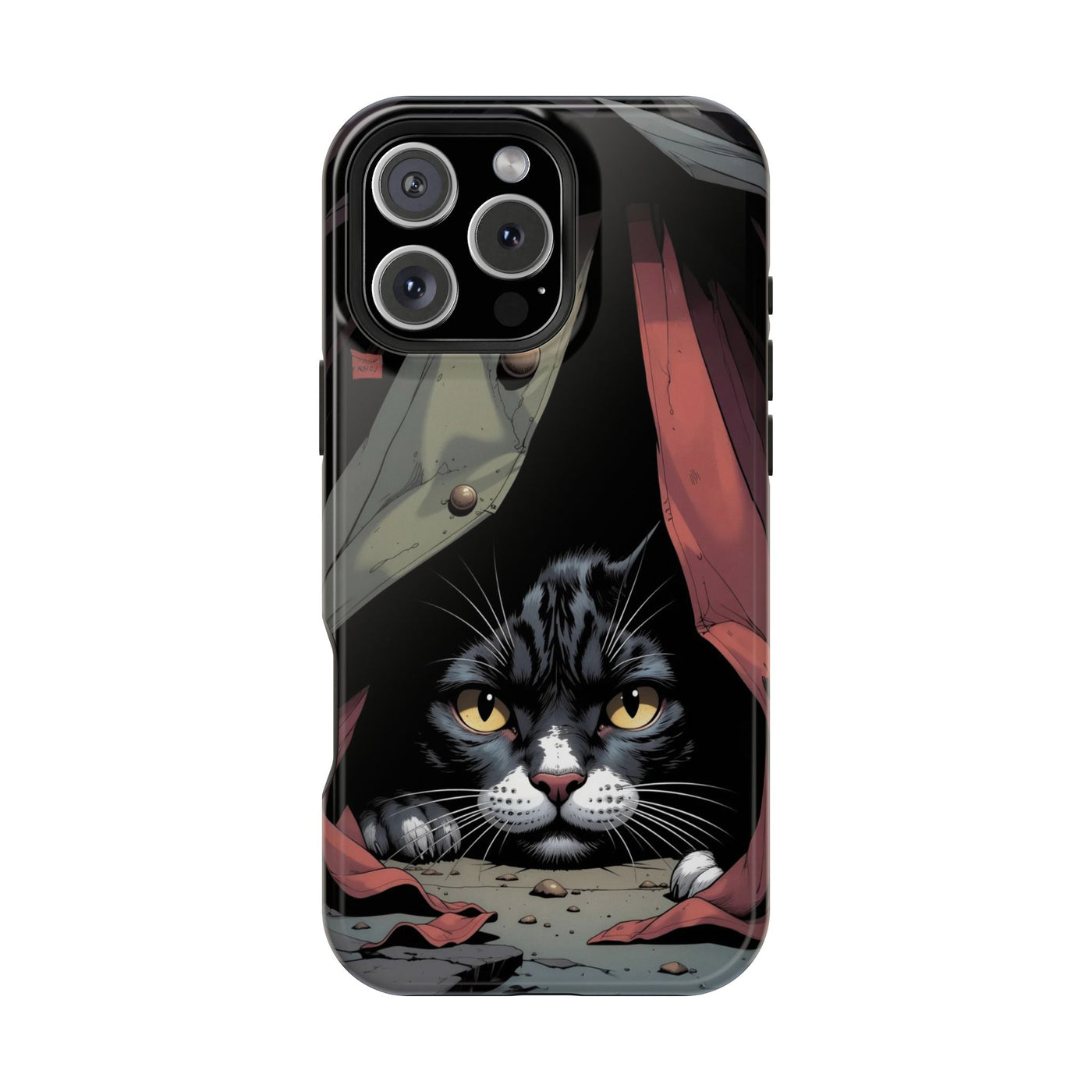 Cute Cats Magnetic Phone Case comic style 5, Cat Lover Gift, Impact-Resistant iPhone Case, Funny Pet Accessory, Unique Animal Design
