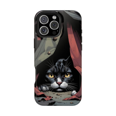 Cute Cats Magnetic Phone Case comic style 5, Cat Lover Gift, Impact-Resistant iPhone Case, Funny Pet Accessory, Unique Animal Design