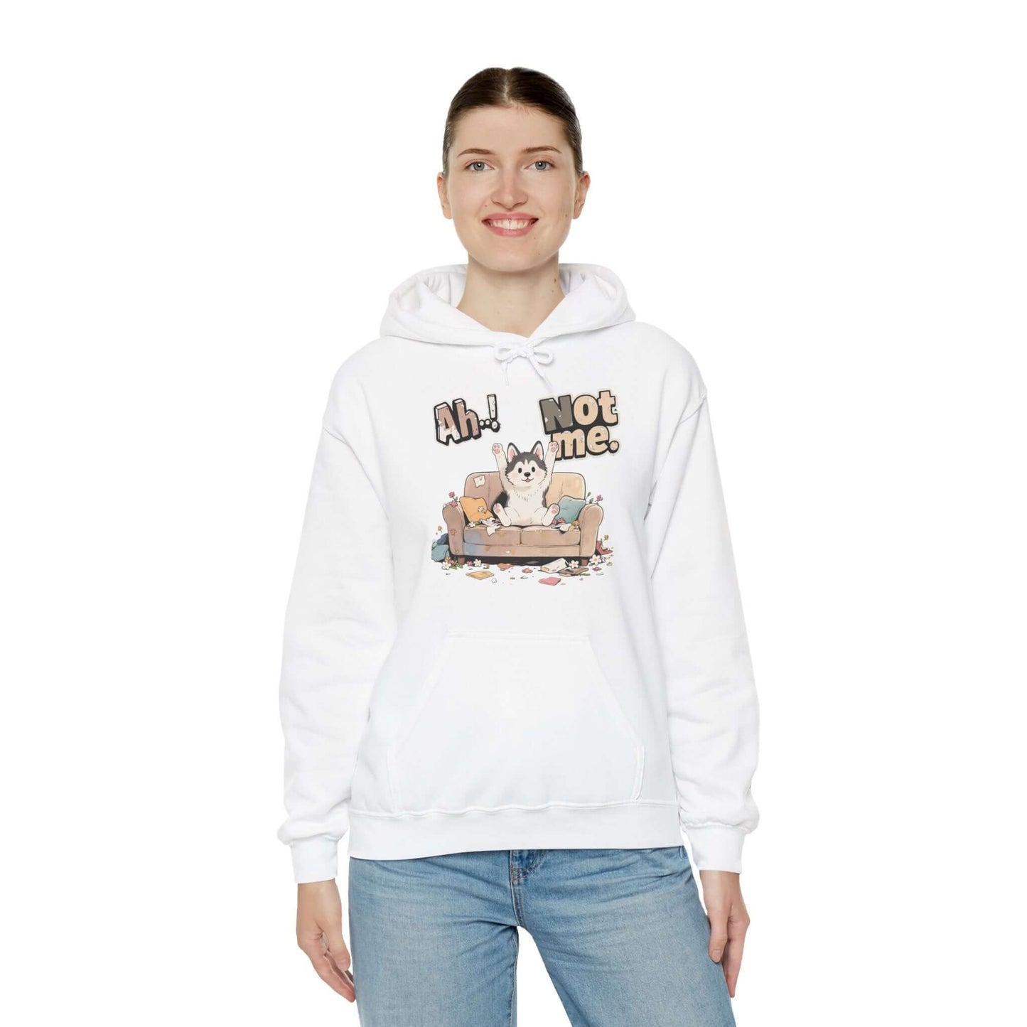 Ah Not Me - Cute Husky Unisex Pullover Hoodie for Dog Lover
