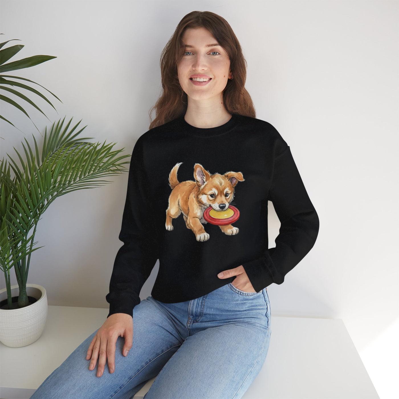 Watercolor painting style 8 Men & Women Cute Cat Pile Crewneck Sweatshirt