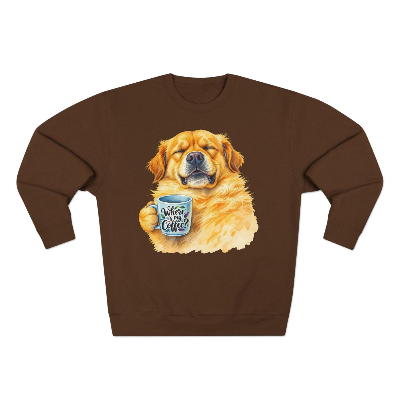 "Where is my coffee?" Dog Watercolor style 1 Unisex Crewneck Sweatshirt