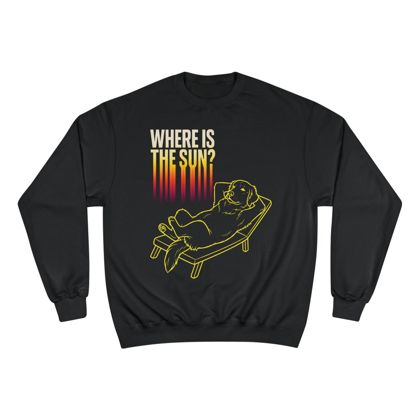 Where is the Sun? Dog Graphic Champion Unisex Crewneck Sweatshirt