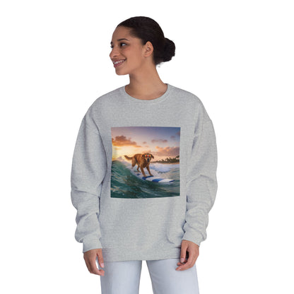 Surfing Dog Graphic Unisex NuBlend Crewneck Sweatshirt style 1
