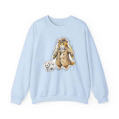 Watercolor Cat & Dog painting Unisex Crewneck Sweatshirt style 1