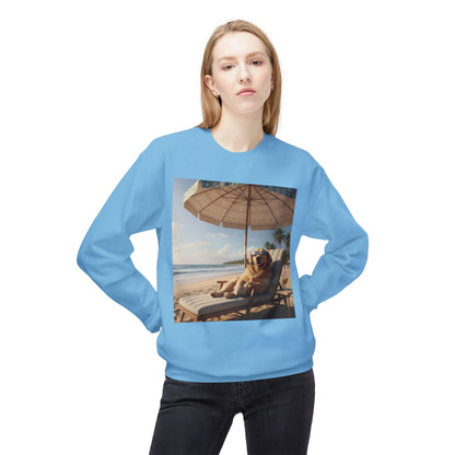 Beach Vibes Dog Graphic Unisex Crewneck Sweatshirt
