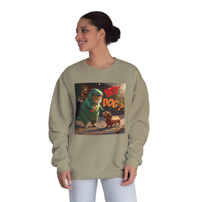 Tyrannosaurus Cat & Hot Dog Unisex NuBlend Sweatshirt