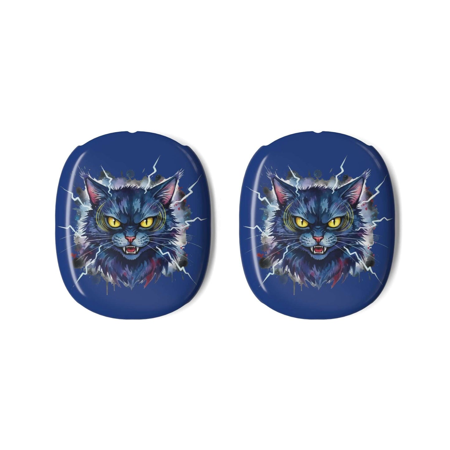 Blue Mad Cat Head AirPods Max Protective Shells