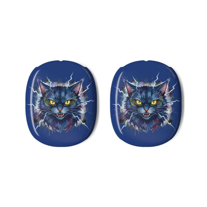 Blue Mad Cat Head AirPods Max Protective Shells
