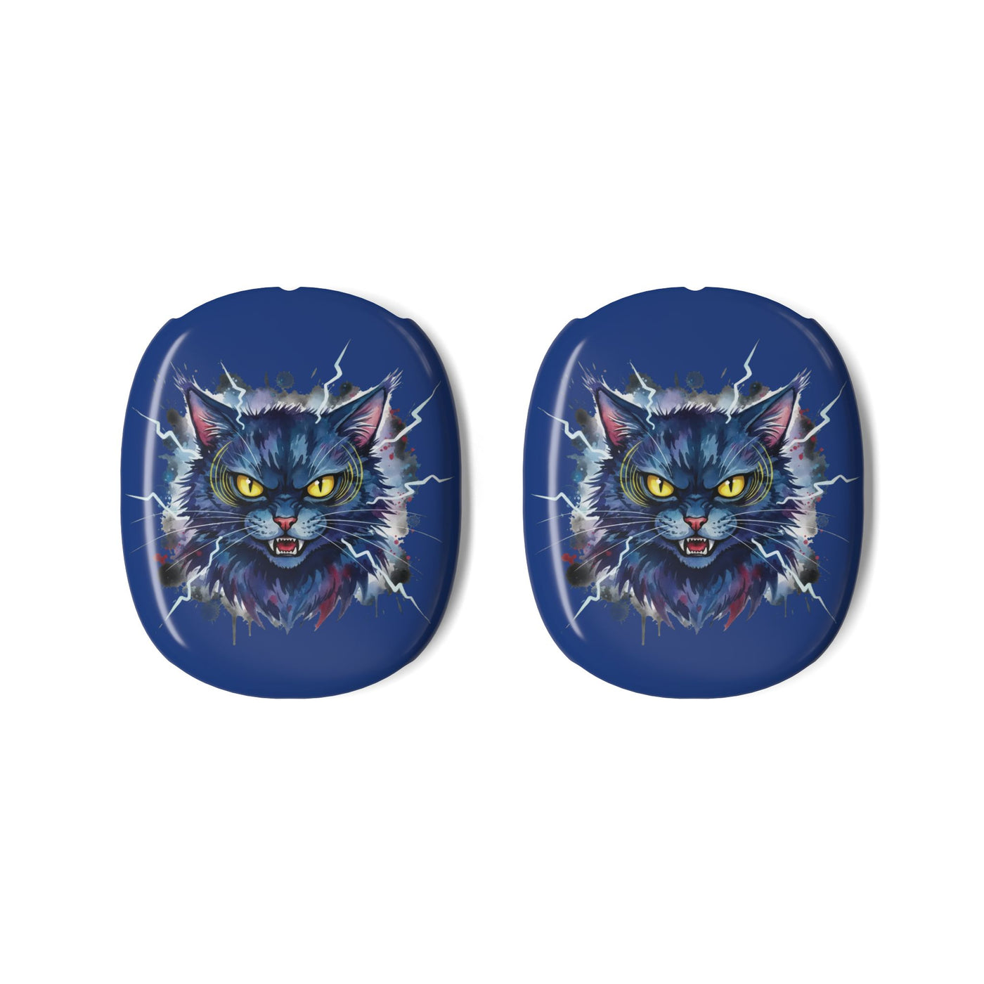 Blue Mad Cat Head AirPods Max Protective Shells