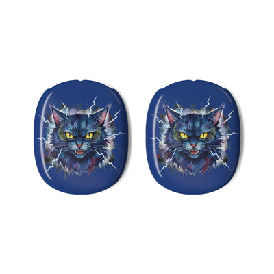 Blue Mad Cat Head AirPods Max Protective Shells