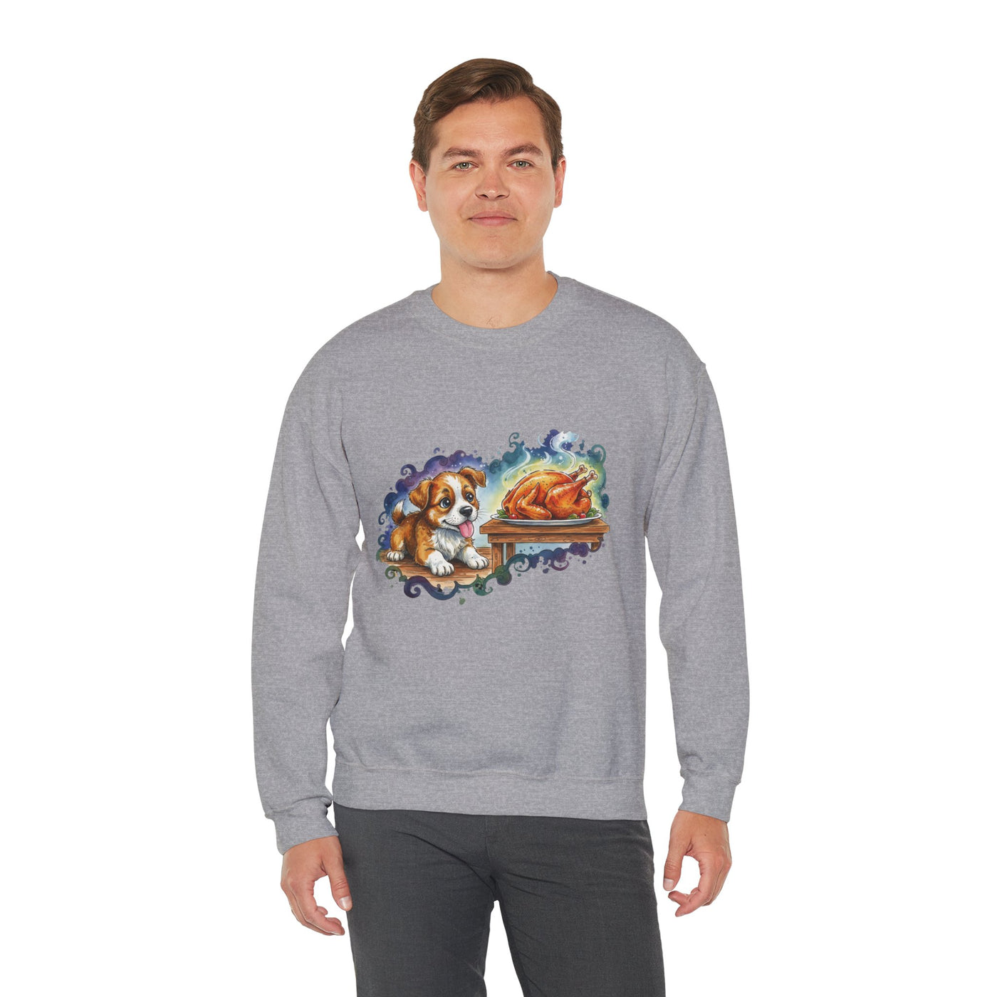 Watercolor painting style 6 Men & Women Cute Cat Pile Crewneck Sweatshirt