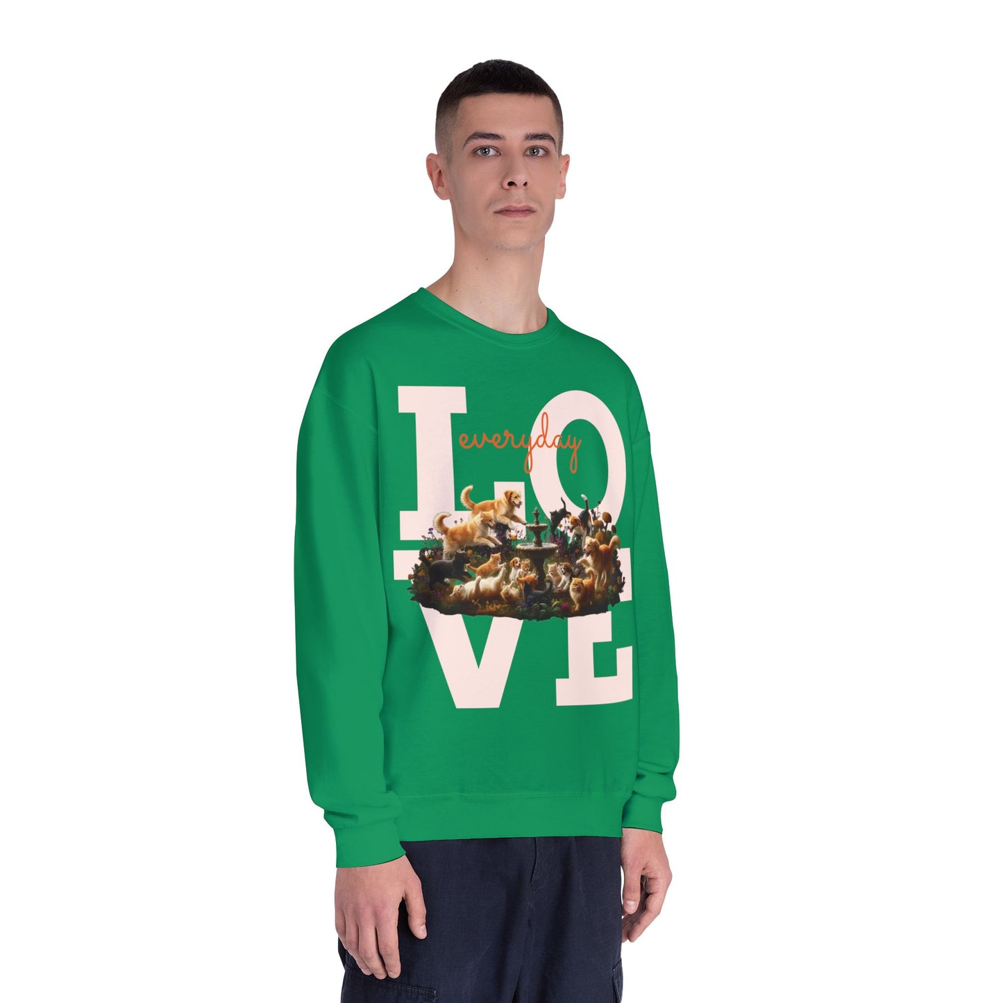 Love Everyday Cats & Dogs Unisex NuBlend Crewneck Sweatshirt