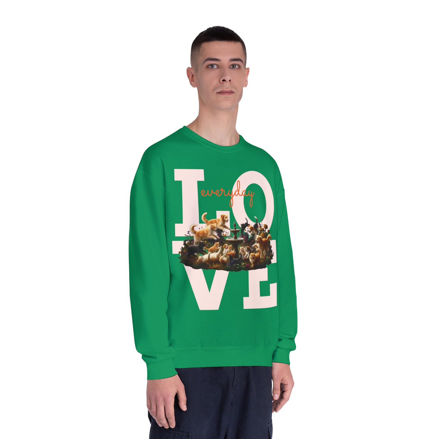 Love Everyday Cats & Dogs Unisex NuBlend® Crewneck Sweatshirt