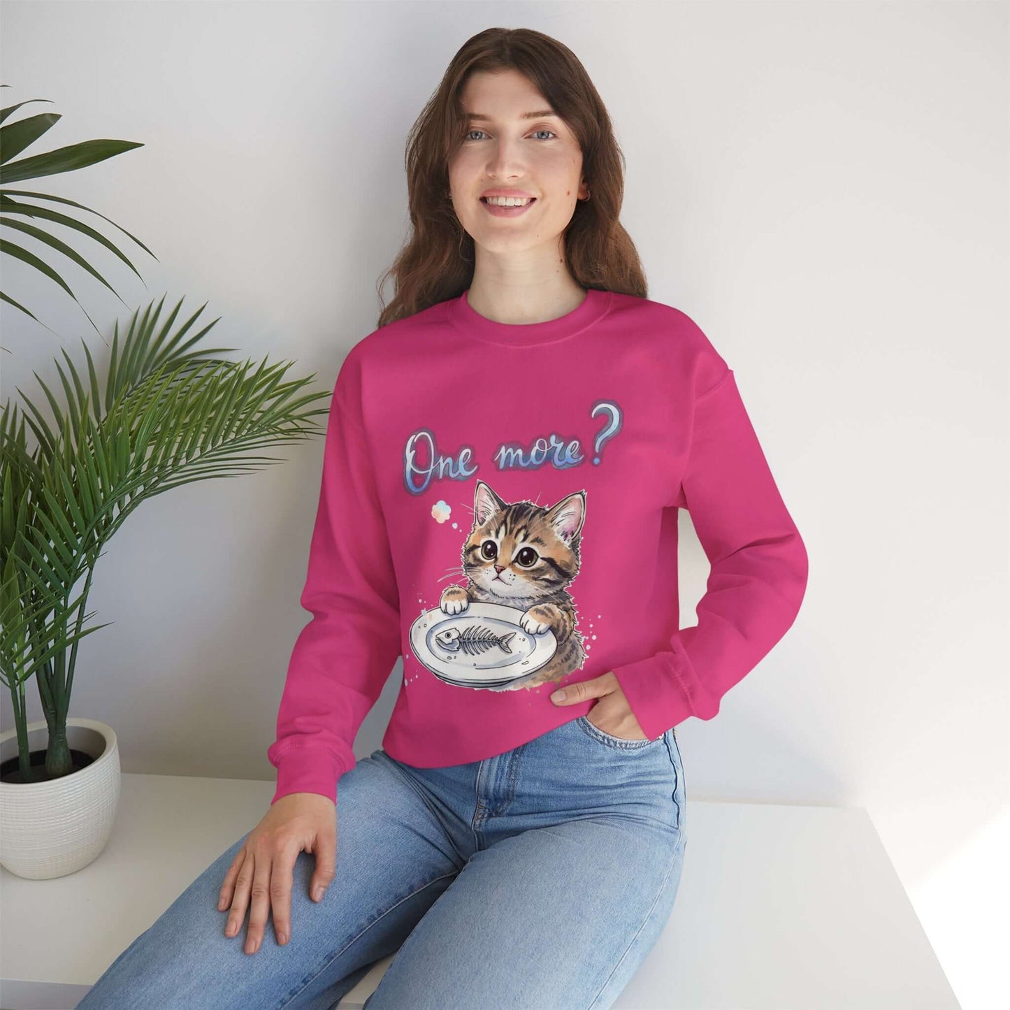 Watercolor Cat painting Unisex Crewneck Sweatshirt style 3