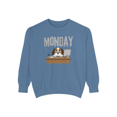 Monday Face Dog Stares Blankly Unisex Crewneck Sweatshirt style 6