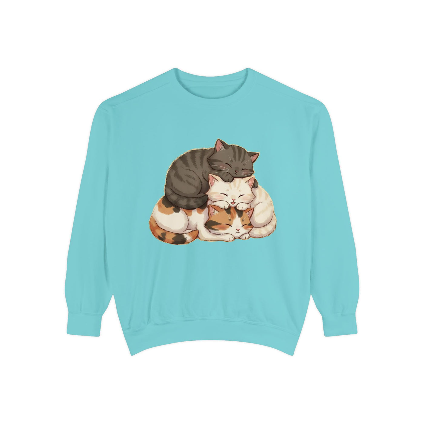 3 Cute Sleeping Cats style 3 Cozy Graphic Unisex Crewneck Sweatshirt