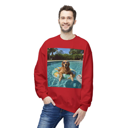 Swimming Pool Vibes Graphic Dog Unisex Crewneck Sweatshirt