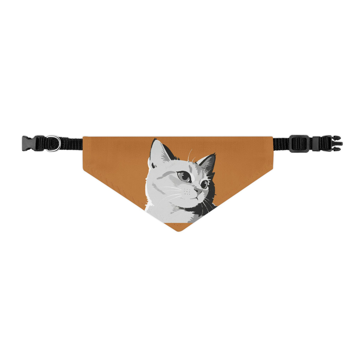 Brown Cat head Bandana Collar for Cats and Dogs, Cute Pet Accessory, Cat Fashion, Cat Gift, Playful Pet Gear