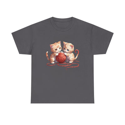 Playful Cats Ball of Yarn Unisex Tee - Cute Cat T-Shirt for Pet Lovers, Cat Owners, Sports Enthusiasts, Gifts for Animal Lovers, Casual Everyday Wear
