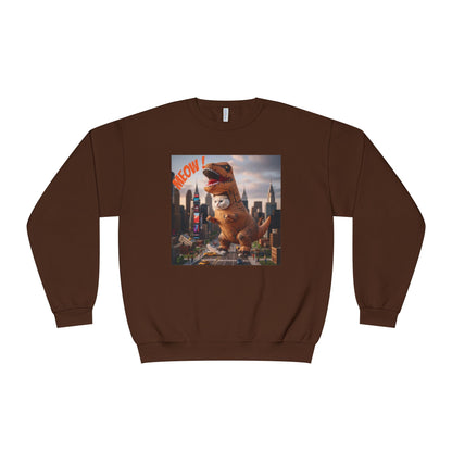 Tyrannosaurus Cat in city Unisex NuBlend Sweatshirt style 1