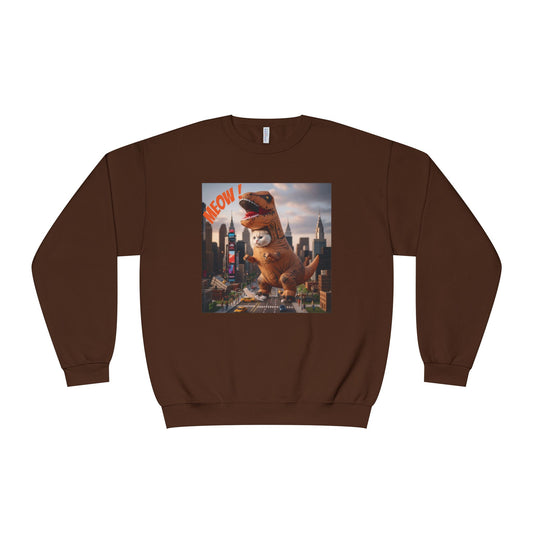 Tyrannosaurus Cat in city Unisex NuBlend Sweatshirt style 1