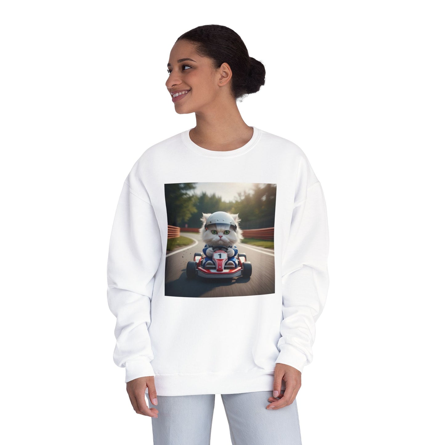 Go Kart Cat Unisex NuBlend Crewneck Sweatshirt style 1