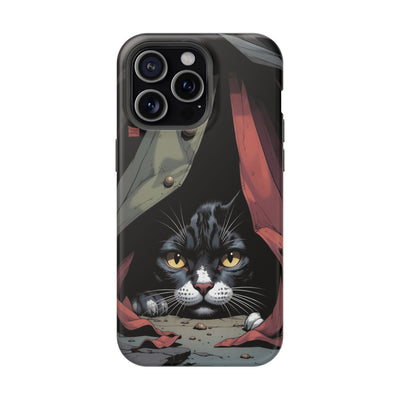 Cute Cats Magnetic Phone Case comic style 5, Cat Lover Gift, Impact-Resistant iPhone Case, Funny Pet Accessory, Unique Animal Design