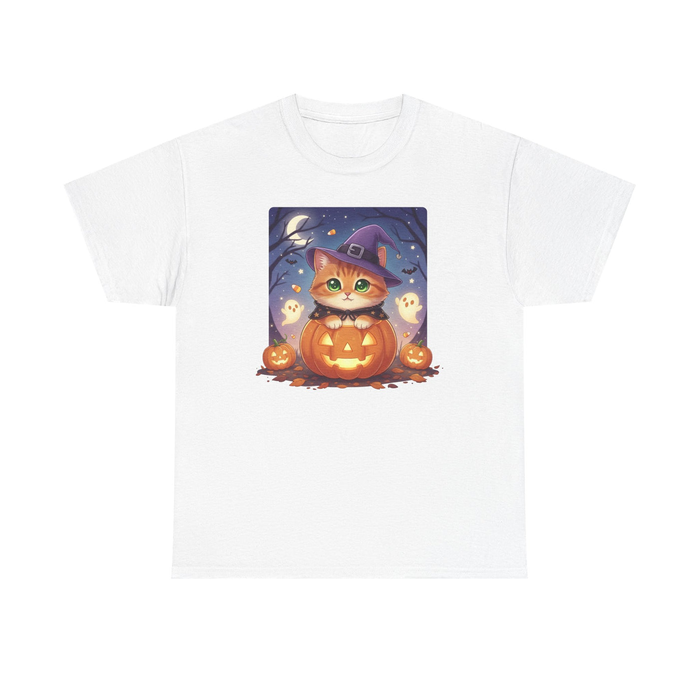 Halloween cute kitten anime style 2 Unisex Tee - Cute Cat T-Shirt for Pet Lovers, Cat Owners, Sports Enthusiasts, Gifts for Animal Lovers, Casual Everyday Wear