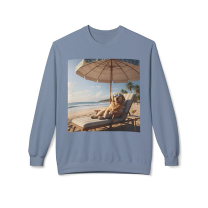 Beach Vibes Dog Graphic Unisex Crewneck Sweatshirt