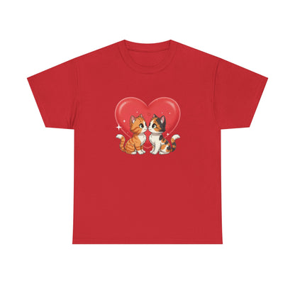 Cats in Love Unisex Tee - Cute Cat T-Shirt for Pet Lovers, Cat Owners, Sports Enthusiasts, Gifts for Animal Lovers, Casual Everyday Wear