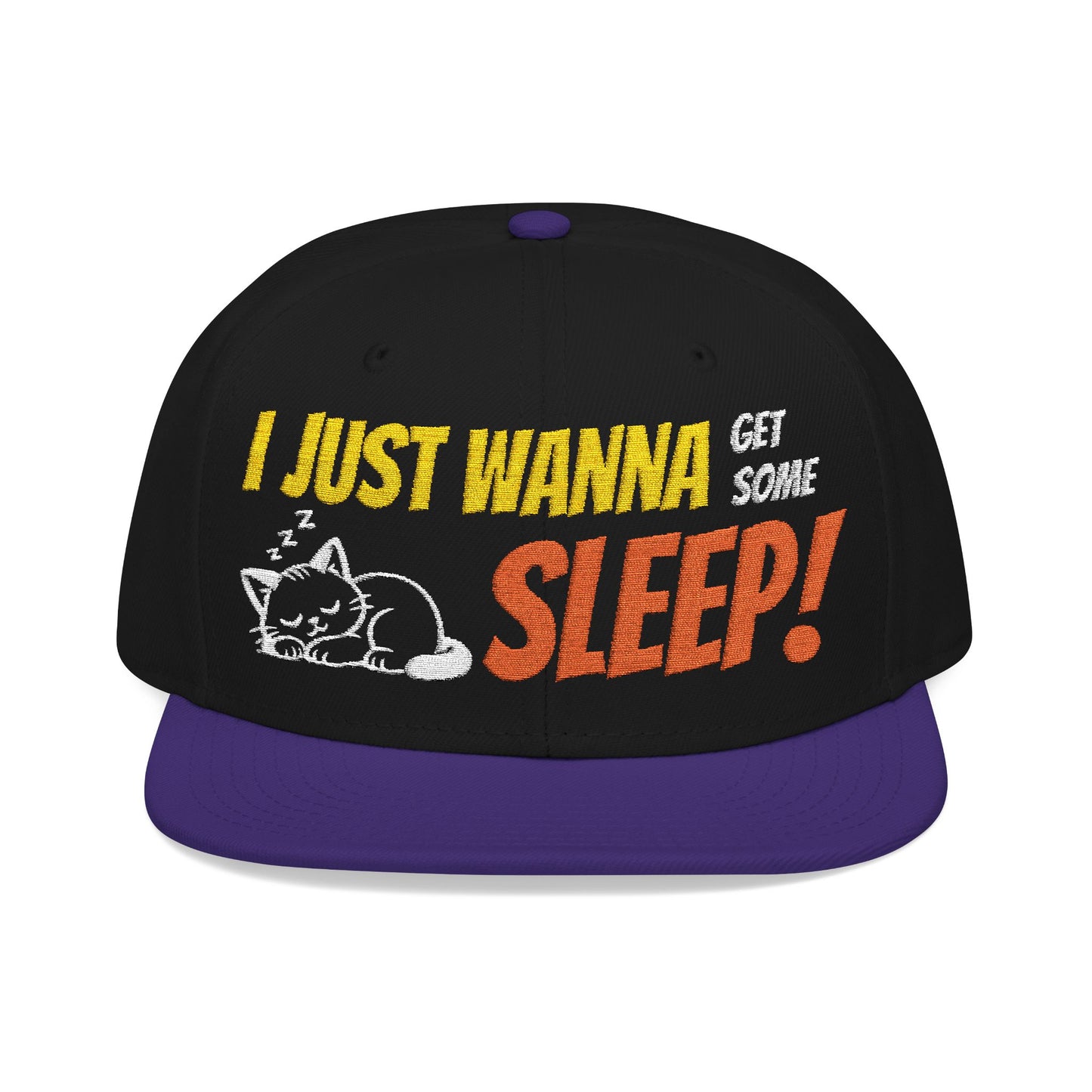 I just wanna get some sleep Embroidered Cute Cat Snapback Hat