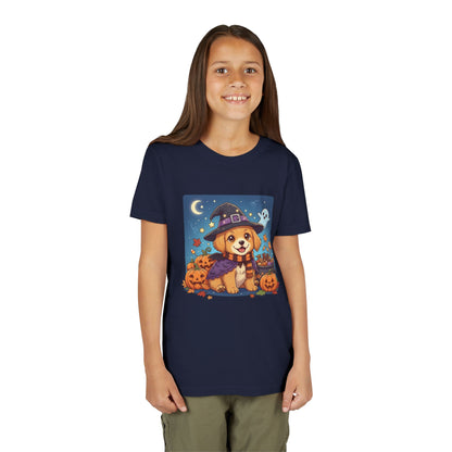 Halloween cute puppy anime style 6 Youth Tee, Short Sleeve T-Shirt, Kids Halloween Apparel, Cute Dog Tee, Fall Outfit for Children