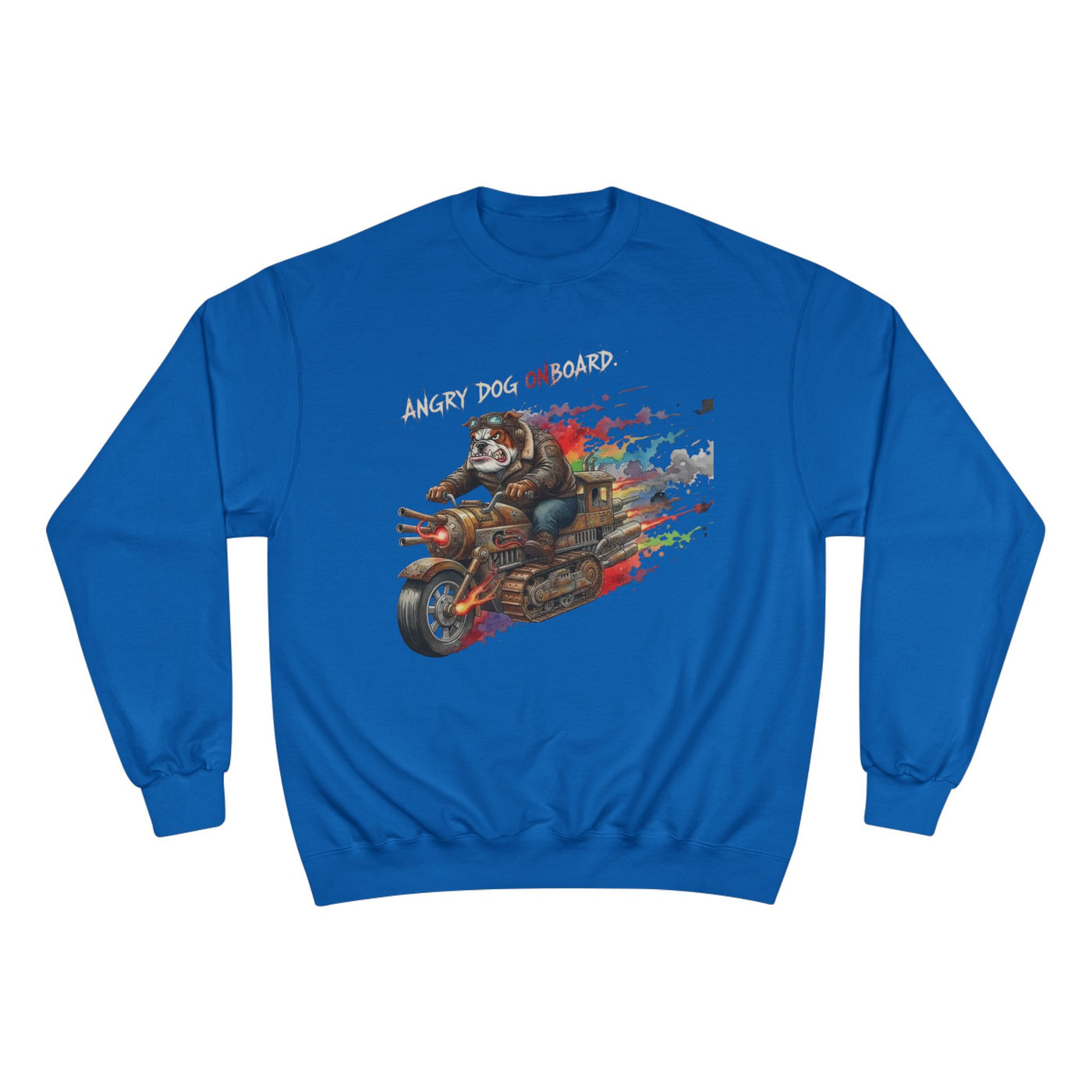 Angry Dog Onboard Graphic style 1 Champion Crewneck Sweatshirt for Gamers & Sci‑Fi Fans