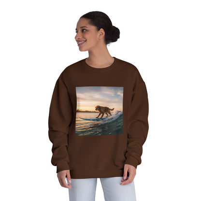 Surfing Dog Graphic Unisex NuBlend Crewneck Sweatshirt style 2