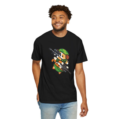Cute Soldier Sniper Dog & Cat Unisex Graphic T-Shirt