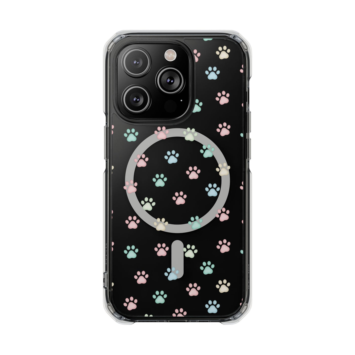 Cute Cat Paw Print Magnetic Clear Case for Pet Lovers