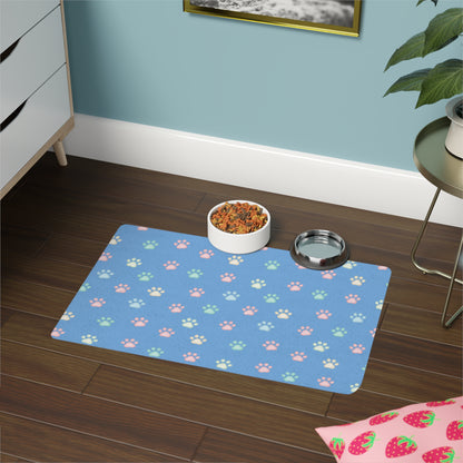 Cat Dog Paw pattern 12x18 inches Pet Food Mat style 2