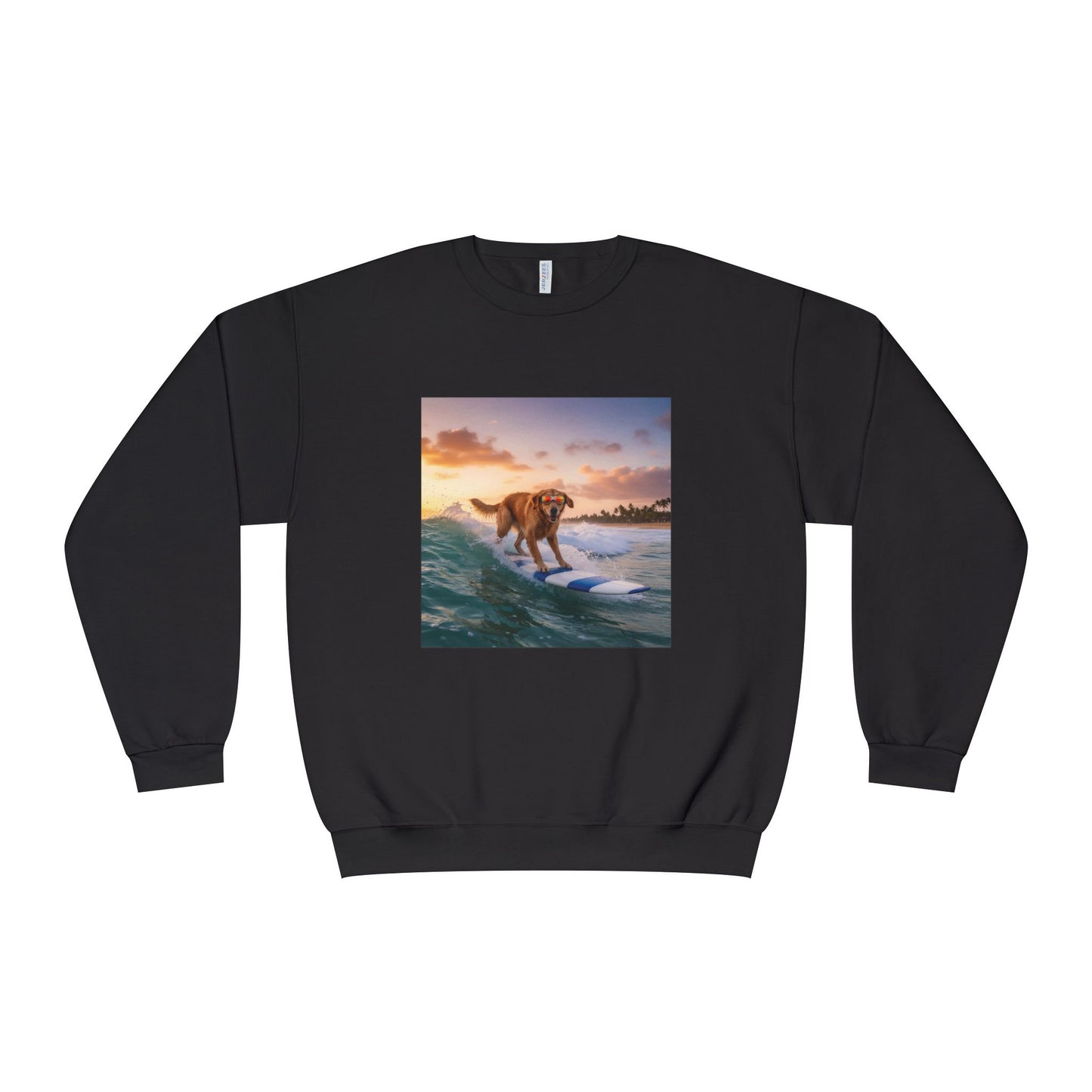 Surfing Dog Graphic Unisex NuBlend Crewneck Sweatshirt style 1
