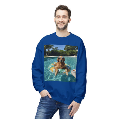 Swimming Pool Vibes Graphic Dog Unisex Crewneck Sweatshirt