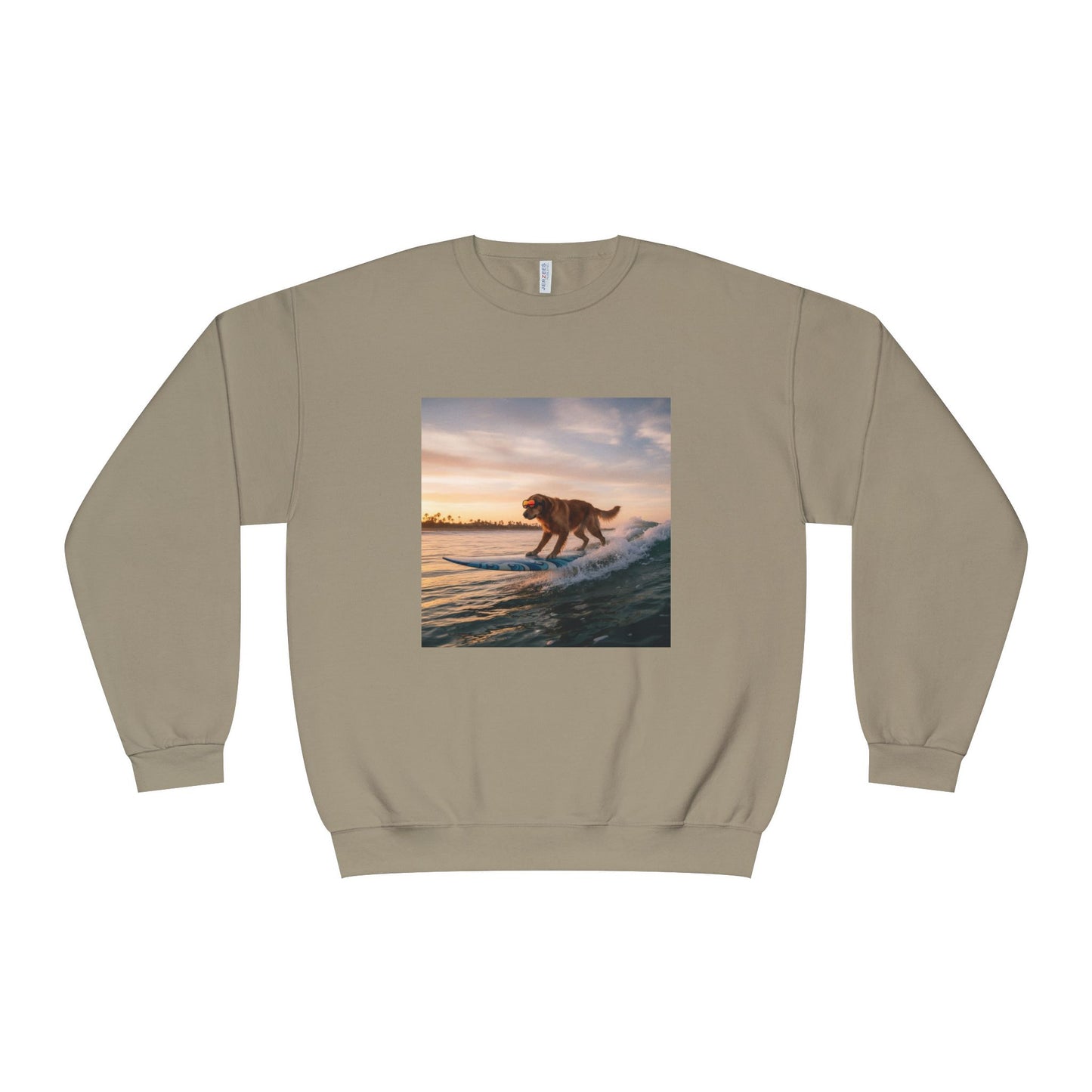 Surfing Dog Graphic Unisex NuBlend Crewneck Sweatshirt style 2