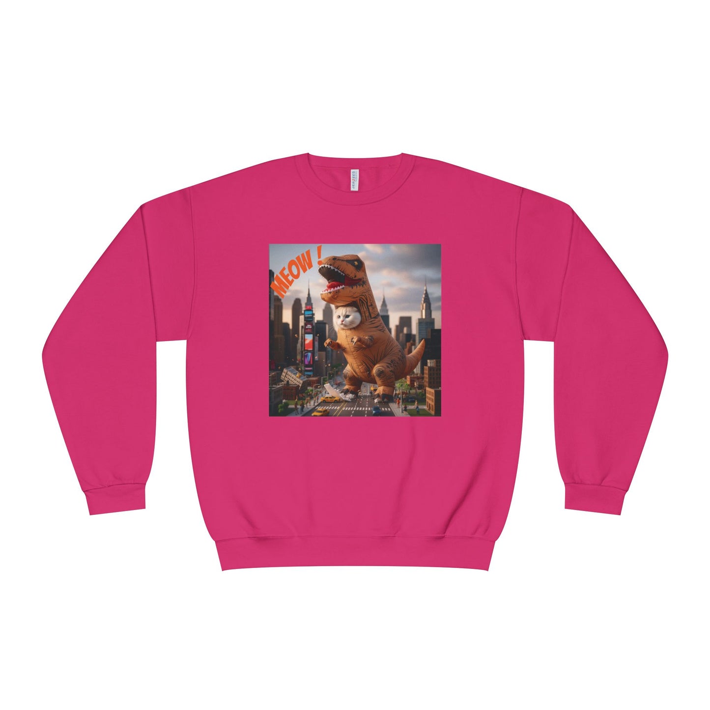 Tyrannosaurus Cat in city Unisex NuBlend Sweatshirt style 1