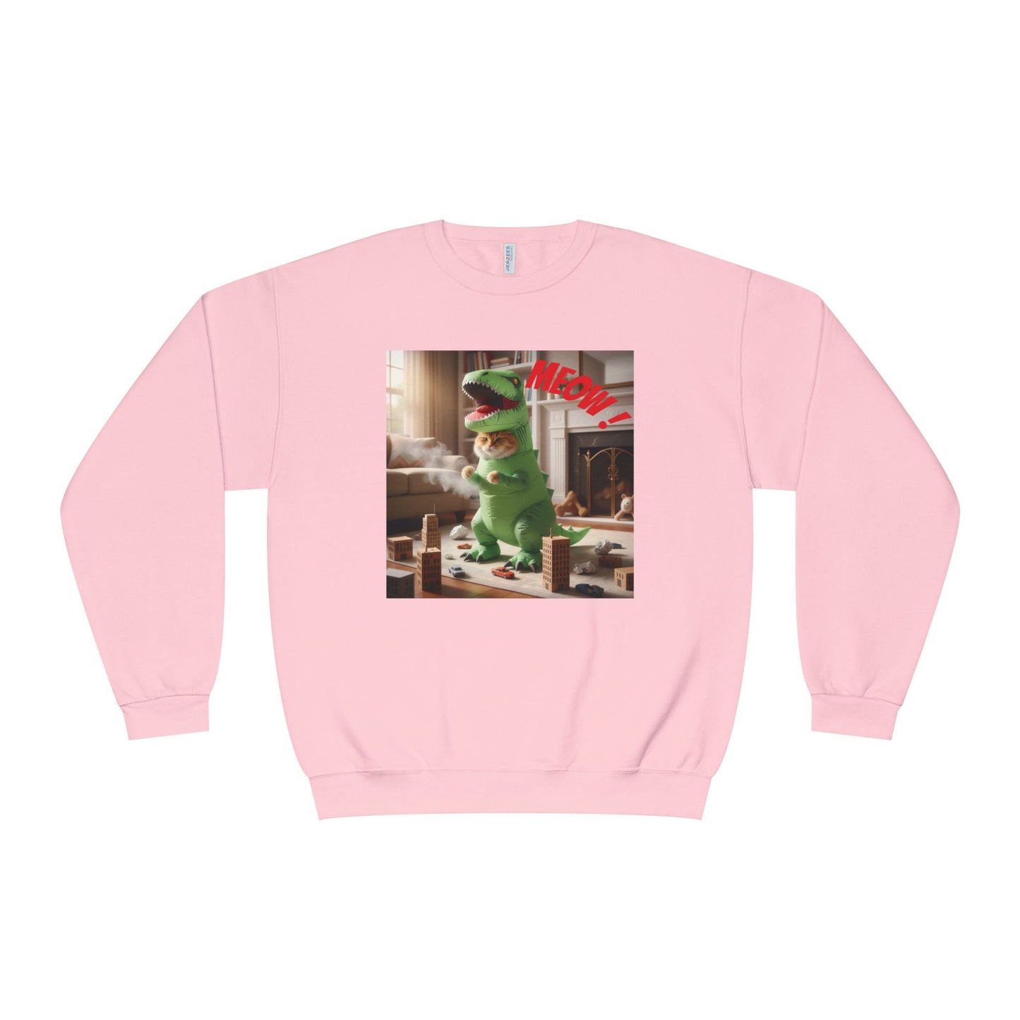 Tyrannosaurus Cat at home Unisex NuBlend Crewneck Sweatshirt