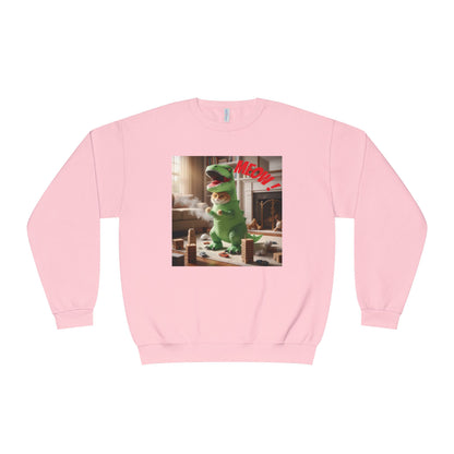 Tyrannosaurus Cat at home Unisex NuBlend Crewneck Sweatshirt